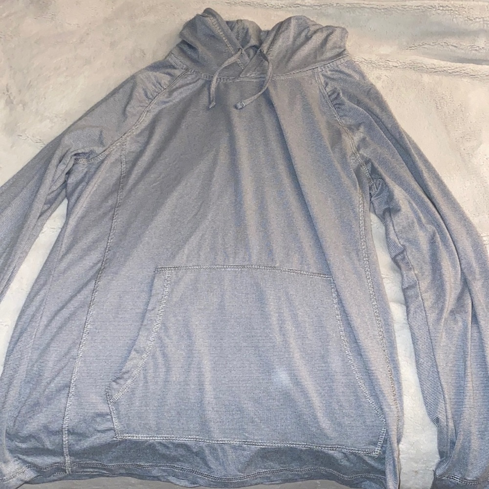 Grey stripes hooded Reebok long-sleeve
